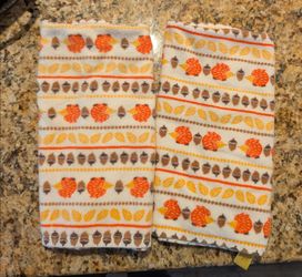 Set of 100% Cotton Fall Hedgehog and Acorn Hand Towe