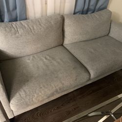 Grey Couch For Sale With Chrome Legs