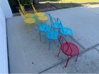 Metal children’s chairs x9
