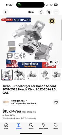 2018-2023 Honda Civic 2022-2024 1.5L GAS Turbo Charger
