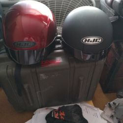 Two Motorcycle Helmets 