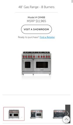 Subzero 48" Gas Range - 8 Burners
