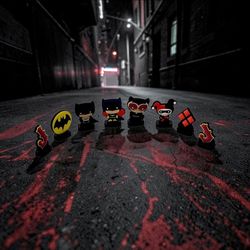 Lot #2 Circle K Exclusive DC Herostix Chibi Style Batman/Catwoman/Symbol Badges.
These figures are DC Comics Herostix (also known as "Stix" or "Hero S