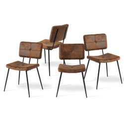 Homy Casa POMONA KD Suede 4PK 23.43" L x 17.72" W x 32.28" H Dining Chair Set for Kitchen and Dining Room