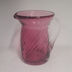 Vintage Hand Blown Cranberry Glass Creamer