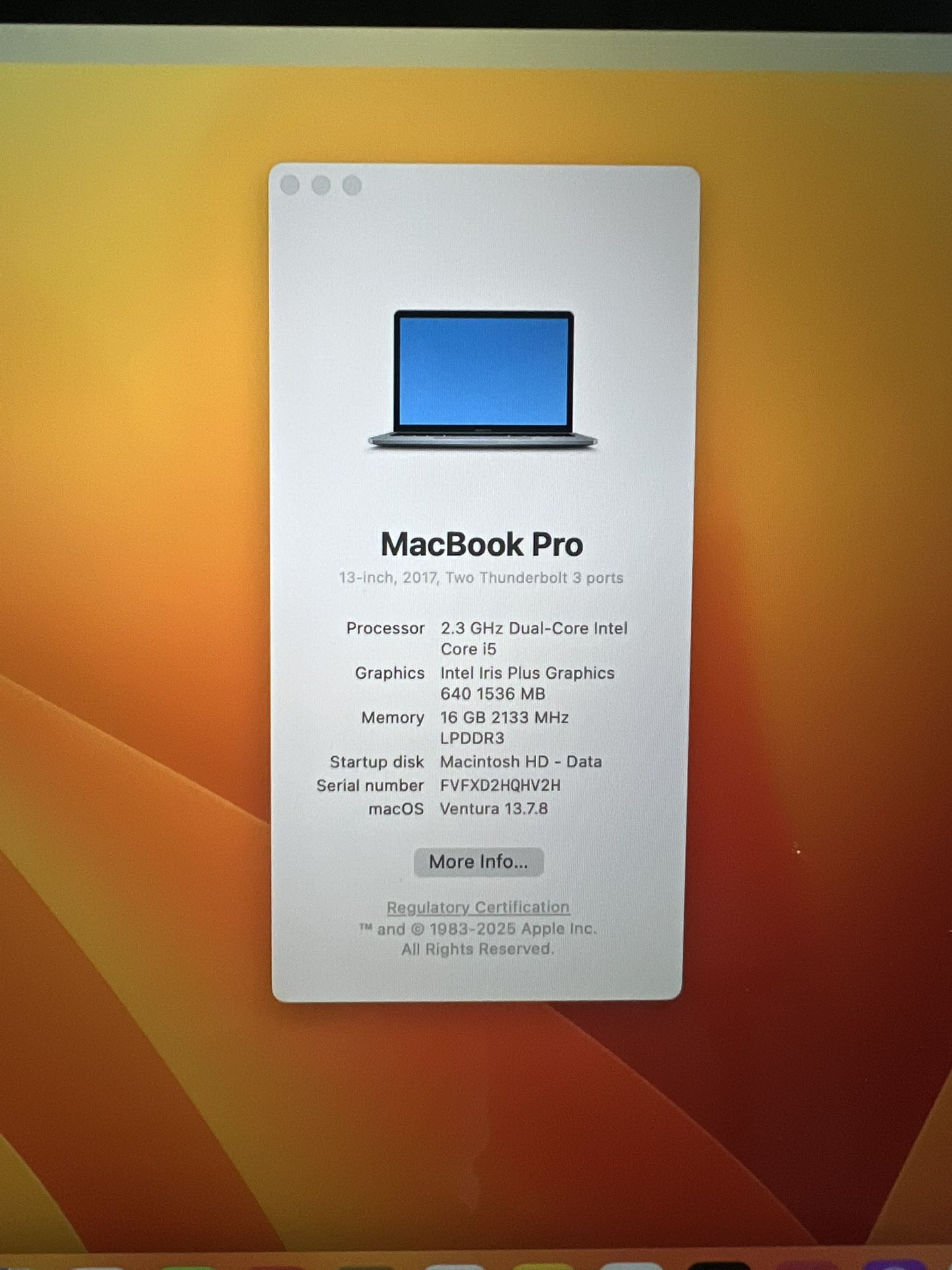 MacBook Pro 13inch 2017