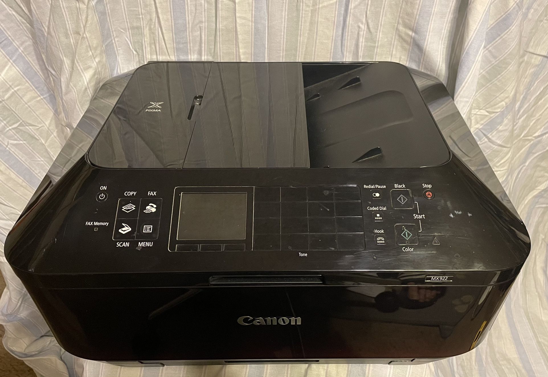 Canon Pixma  MX922 All–In–One Printer-used+ Extra Ink Cartridges  and FREE File Folder Hanger: