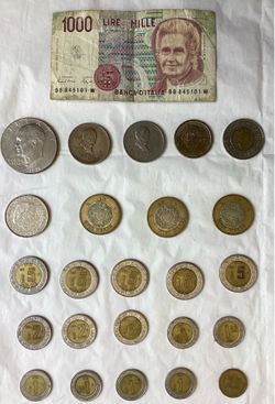 24 Monedas  y un billete, todo por $40