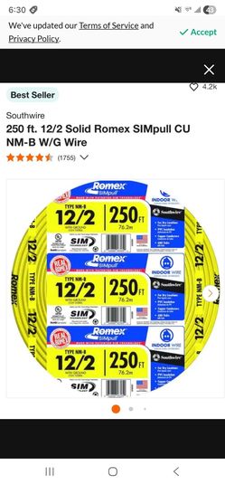 250 fts romex 12-2