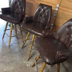 High back swivel bar stools 30” seat VINTAGE!!