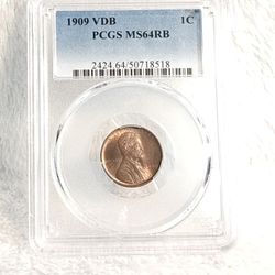 #461 VDB 1909 Wheat Penny MS64RB Coin 