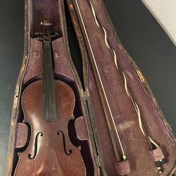 Rare antique Antonius Stradivarius violin set distributed by Schmidt Brothers, New York (circa late 1800s–early 1900s