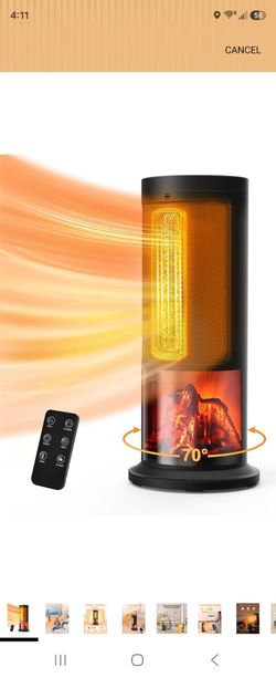 Brand new✅️ RUSTECH 17" Space Heater, 1500W PTC Electric Heater for Indoor Use, 3 Modes & Adjustable Thermostat, 12H Timer, 70° Oscillating, Remote Co
