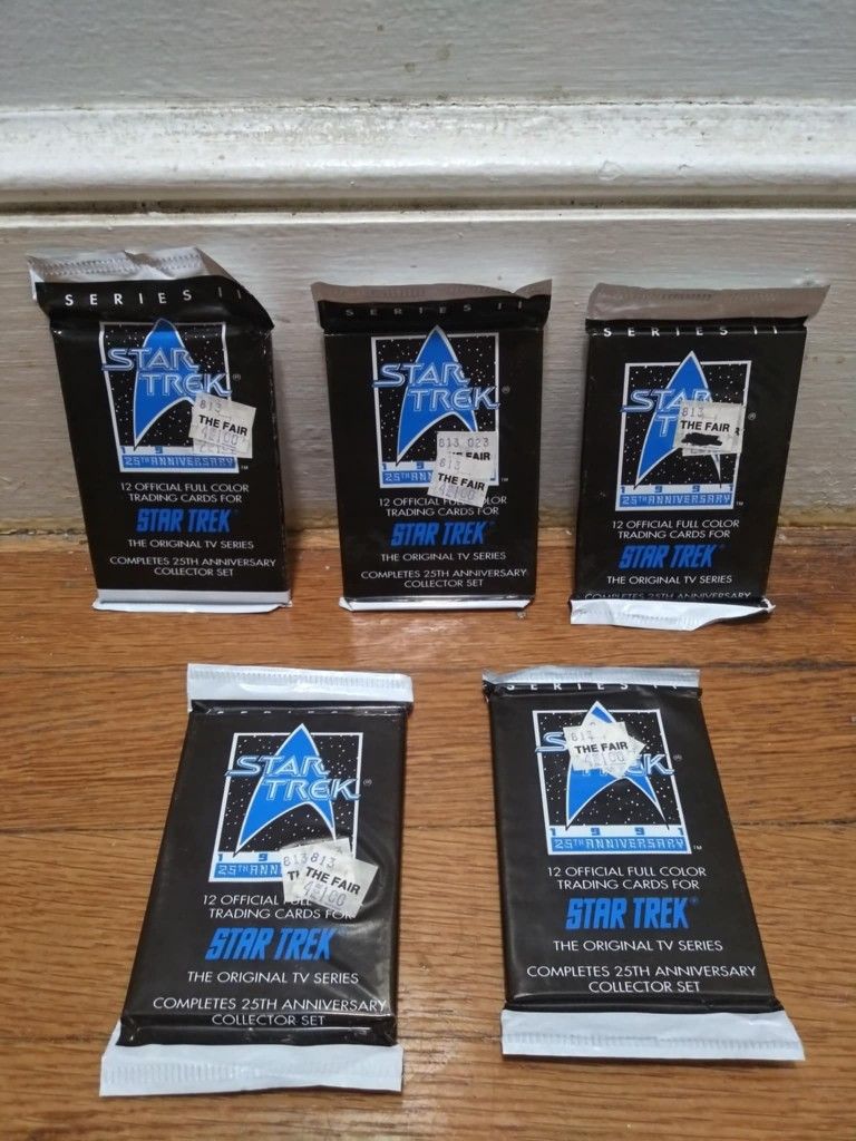 Star Trek 1991 25th Anniversary Series II Trading Cards Sealed Packs 5 Altogether.