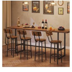 Bar Stools,Set of 2 Round Bar Chairs with Back,25.2"