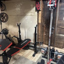 Weight Bench & Wall Mount Pull Up Bar