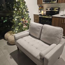 Loveseat Linen Light Grey DELIVERY INCLUDED 