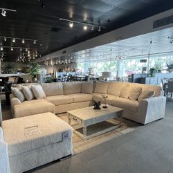 Ivory 3PC Chaise Sectional Couch
