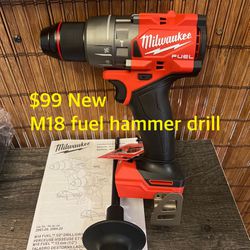 Milwaukee M18 fuel Hammer Drill.  Tool Only