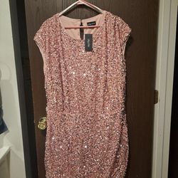 Pink Sequin Party Dress 