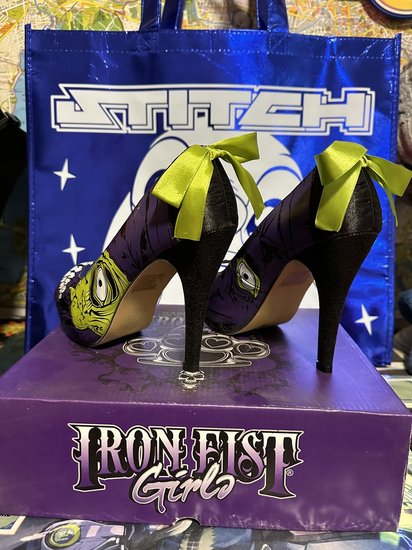 IRON FIST WOMEN HEELS PURPLE LIMITED EDITION ZOMBIE