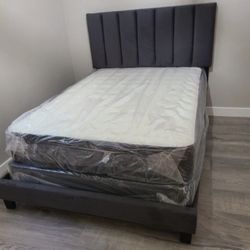 Queen Size Bed Frame With Mattress 