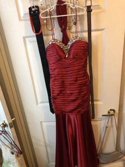 Red mermaid formal dress