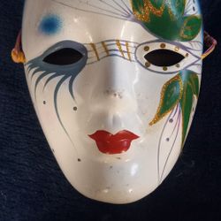 Authentic New Orleans Mardi Gras Ceramic Mask