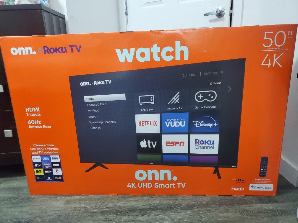 Onn. Roku tv smart 50 inches
