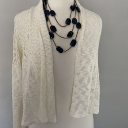 White Crochet Cardigan 