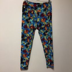 Women’s LULAROE Very Soft Colorful Print Stretch Elastic Waist Leggings… Size Tall & Curvy