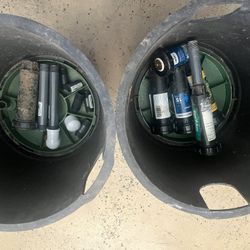 2 Sprinkler Valve Covers With Miscellaneous Sprinkler Supplies 