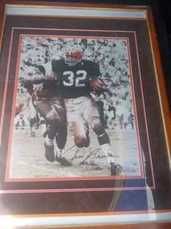 1971 Hall of famer Jim Brown sign photograph 16x20