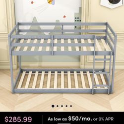 Gray Twin Over Twin Bunk Bed