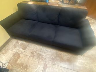 Black Fabric 3-Seat Sofa