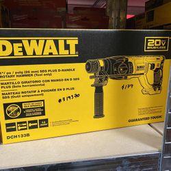 DEWALT 20V MAX Cordless Brushless 1 in. SDS Plus D-Handle Concrete and Masonry Rotary Hammer (Tool Only)