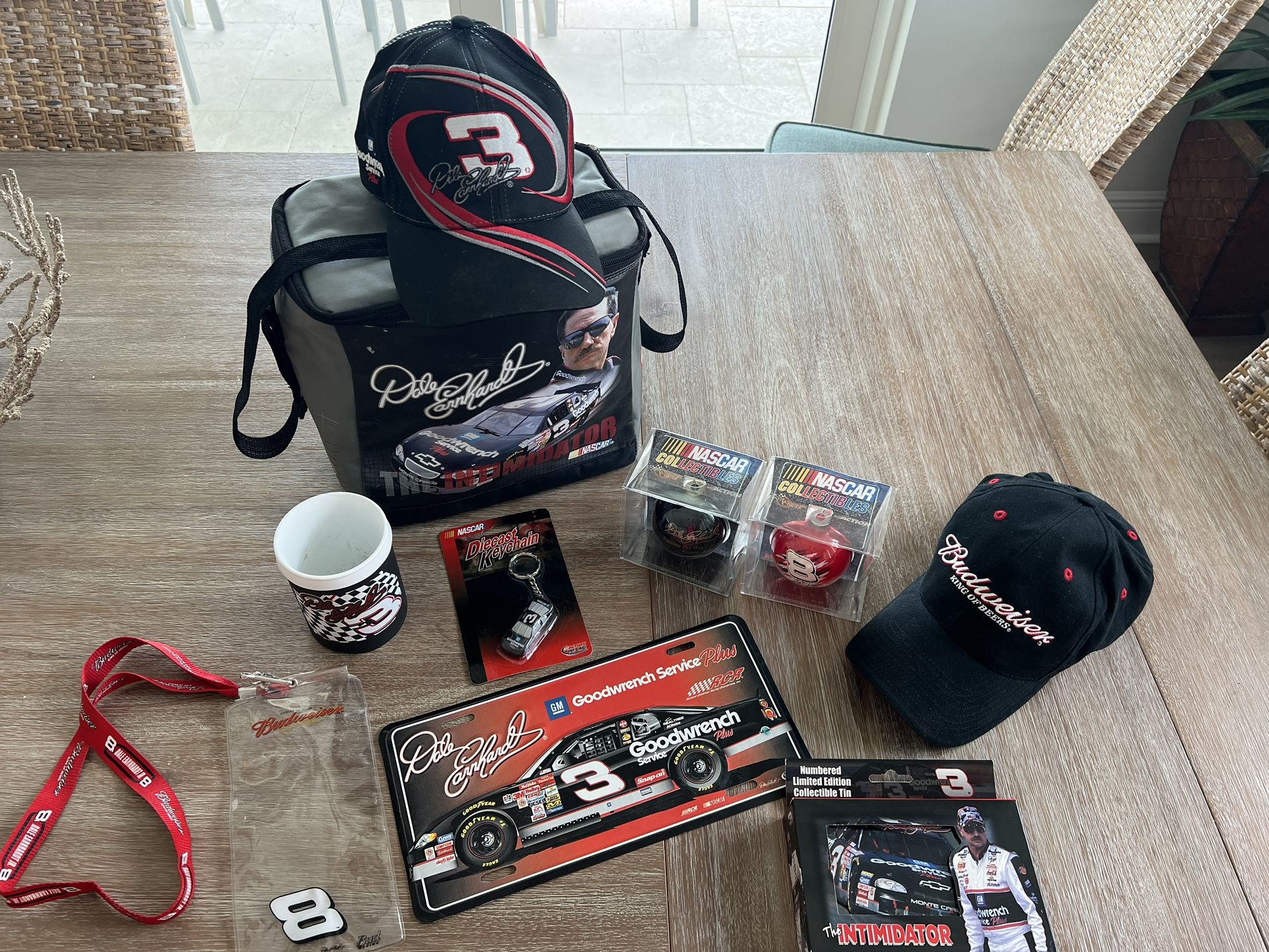 Dale Earnhardt Bundle Of Hats, Cooler, Ornaments 