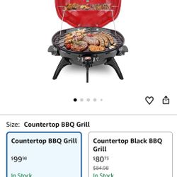 Electric BBQ Grill Techwood 15-Serving Indoor/Outdoor Electric Grill for Indoor & Outdoor Use, Double Layer Design, Portable Removable Stand Grill, 16