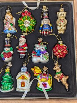 Thomas Pacconi Glass Christmas Ornament Set of 12