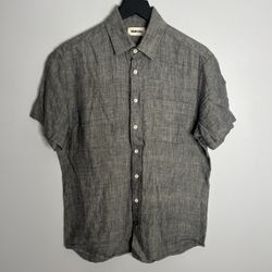 Taylor Stitch Short Sleeve Button Down California Shirt Mens 38 Grey