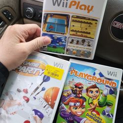 3 Nintendo Wii Games 
Game party
Wii play
Playground 
All complete mint condition. 