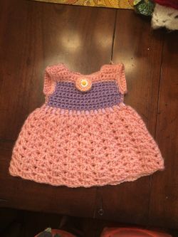 Hand knit dress for American Girl Doll