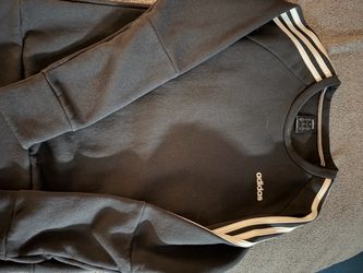 Adidas Black Crewneck Sweatshirt with Gold Stripes