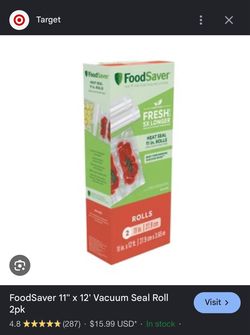 FoodSaver 11" x 12' Vacuum Seal Roll 2pk