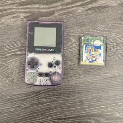 Gameboy color atomic purple with super mario bros deluxe