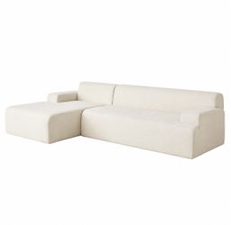 Cream L-Shaped Sectional Sofa