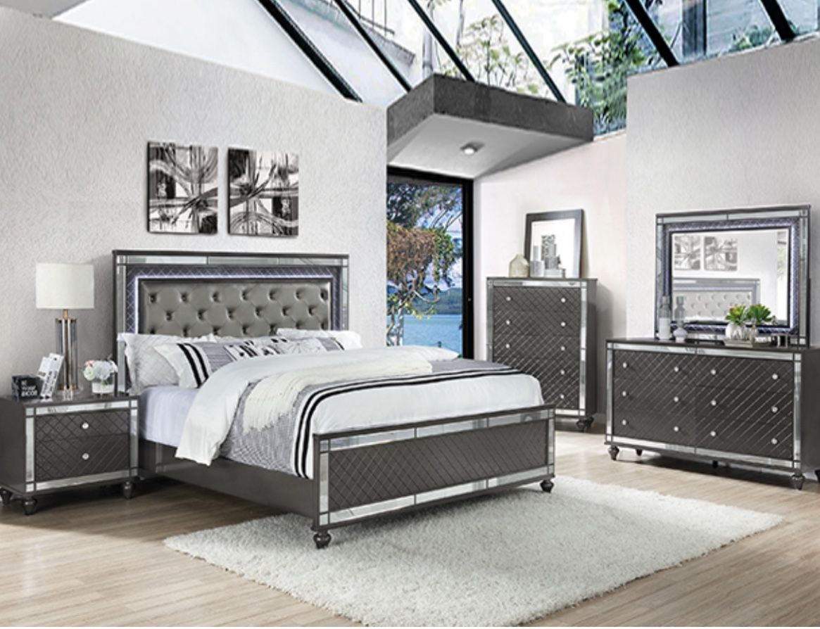 4 Pc King Bedroom Set No Credit Needed $10 Down 