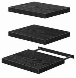 Black Floating Shelves - Set of 3 (15.7 x 11.6 x 1.5 in) / Estantes flotantes negro juego de 3