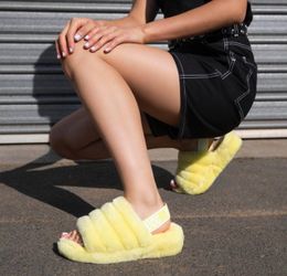 NEW !! UGG Fluff Yeah Slide Yellow Slippers