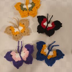 5 Crochet Butterflies 